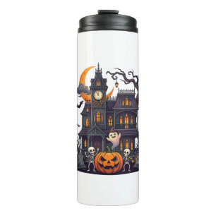 Bouteilles Isothermes Maison Hantée Halloween Squelettes Citrouille Fant