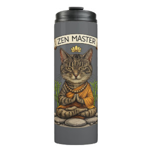 Bouteilles Isothermes Maître Zen Chat Drôle Gris Tabby Chat Cadeau