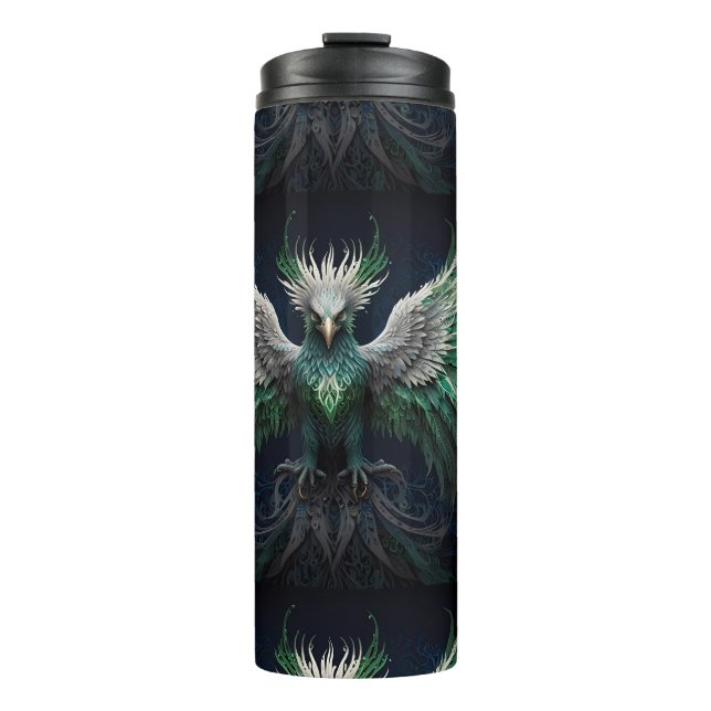 Bouteilles Isothermes Majestic Green & White Phoenix Bird (Devant)