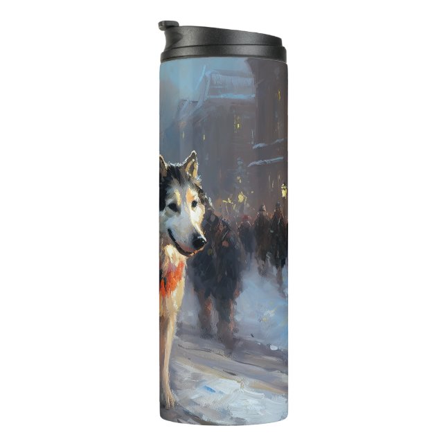Bouteilles Isothermes Malamute d'Alaska Saison de Fêtes de Noël (Tourné sur la droite)