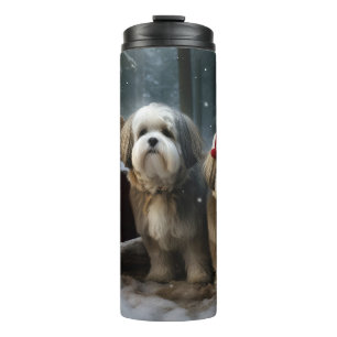Bouteilles Isothermes Malti tzu décoration de Noël traîneau enneigé 