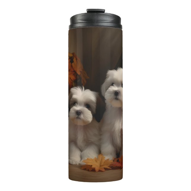 Bouteilles Isothermes Malti tzu Puppy Citrouille d'automne (Devant)