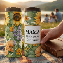 MAMA Tournesol Lavande Cadre Doré Mug de Voyage Ca