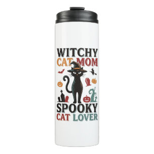 Bouteilles Isothermes Maman chat Halloween Design sorcière vintage amate