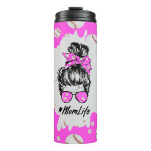 Bouteilles Isothermes Maman de baseball rose