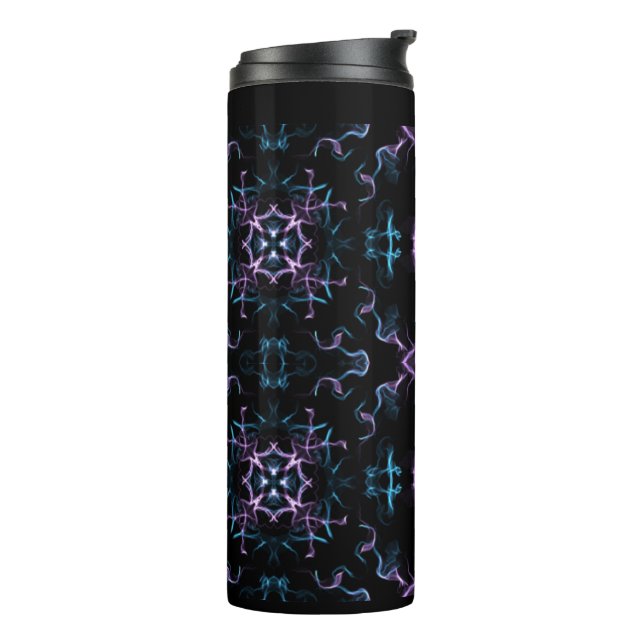 Bouteilles Isothermes Mandala, Carré violet et bleu (Tourné sur la gauche)