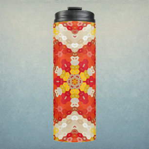 Bouteilles Isothermes Mandala Hexagone Rouge et Jaune