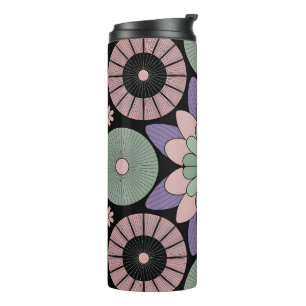Bouteilles Isothermes Mandala Symétrique Floral Rétro Pastel
