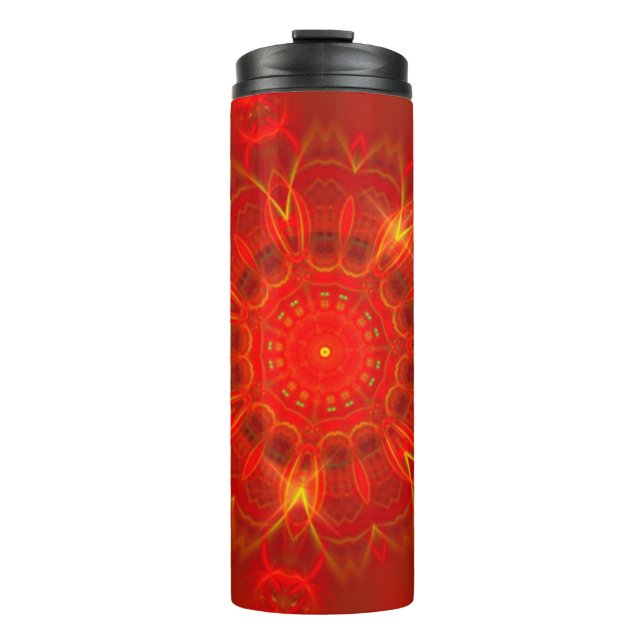 Bouteilles Isothermes Mandala Thin Lines Couleurs chaudes Rouge foncé Ar (Devant)