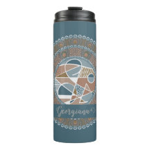 Mandala Turquoise personnalisé et or Abstrait Acce