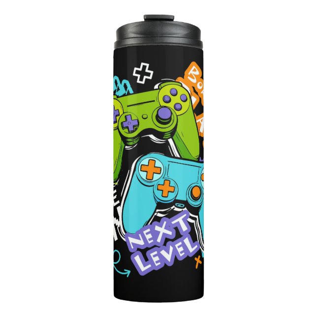 Bouteilles Isothermes Manettes de jeu Graffiti  Gaming Né pour jouer  (Devant)