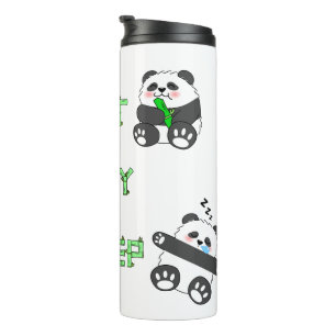 Bouteilles Isothermes Mangez Jouer Sleep Cute Baby Panda Vie Confortable