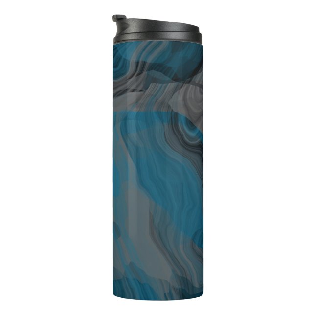 Bouteilles Isothermes Marbre bleu et gris Abstrait (Tourné sur la droite)