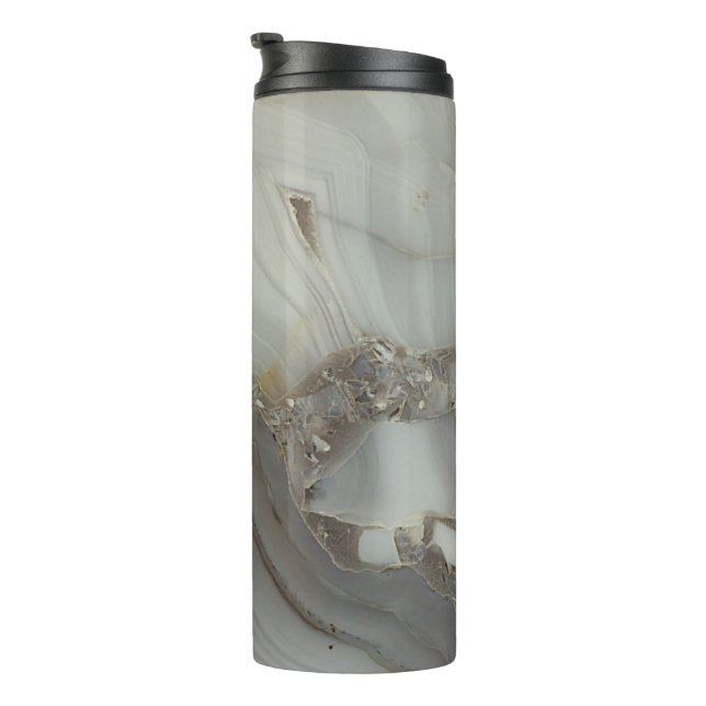 Bouteilles Isothermes Marbre Gris avec Veine d'Or (Tourné sur la droite)
