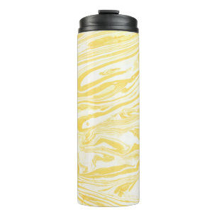 Bouteilles Isothermes Marbre jaune élégant : Texture dessinée à la main