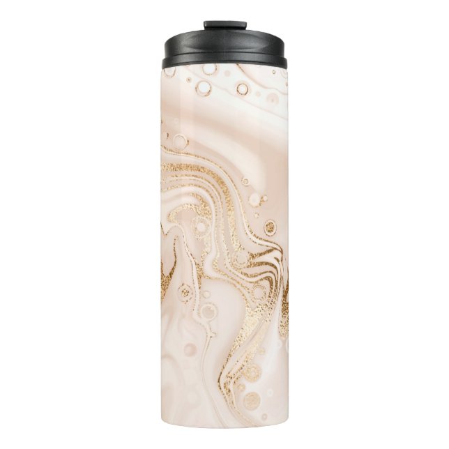 Bouteilles Isothermes Marbre liquide beige avec éclaboussure de parties  (Devant)
