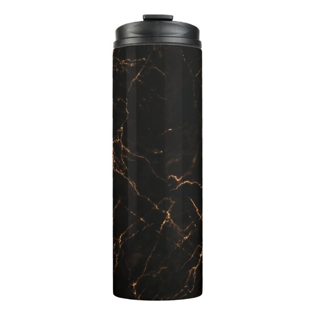 Bouteilles Isothermes Marbre noir luxueux : Texture élégante (Devant)