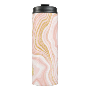 Bouteilles Isothermes Marbre rose et texture or