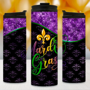Bouteilles Isothermes Mardi Gras Tumbler, Purple Glitter, Purple