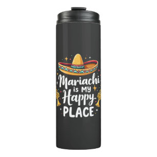 Bouteilles Isothermes Mariachi est mon Happy Place Mexique Musique Saxop