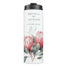 Mariage de fleurs d'aquarelle en teinte Protea
