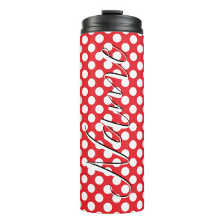 Bouteilles Isothermes Mariage Rétro Cerise & Points Vintage