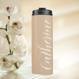Bouteilles Isothermes Mariage stylisé beige