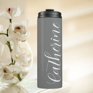 Bouteilles Isothermes Mariage stylisé gris foncé