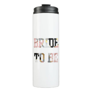 Bouteilles Isothermes Mariée en marbre rose et or