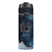 Marine Bleu et Rose or huile Agate Marbre Bridesma