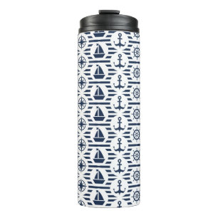 Bouteilles Isothermes Maritime En Motif Bleu