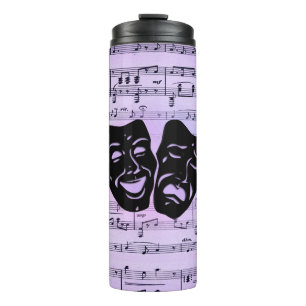 Bouteilles Isothermes Masques de musique et de théâtre violets