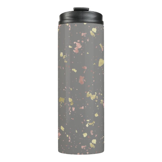Bouteilles Isothermes Matte Gold et Rose Gold Flakes Warm Dark Grey (Devant)