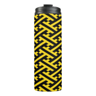 Bouteilles Isothermes Maze Abstrait Sayagata Jaune Croix Noire