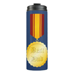 Bouteilles Isothermes Médaille Broche Meilleur Papa Fête des Pères