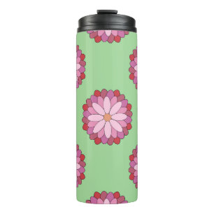 Bouteilles Isothermes Médaillon asiatique rose pastel Floral