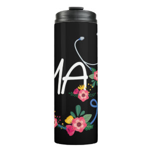 Bouteilles Isothermes Médicale Assistant Hôpital Stethoscope Floral Wrea