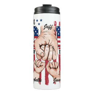 Bouteilles Isothermes Meilleur Papa Jamais - Fist Bump USA Drapeau - 2 E