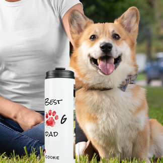 Bouteilles Isothermes Meilleur père de chien | Collage de photos | Nom p
