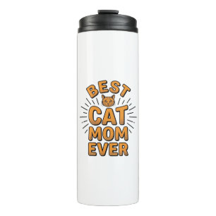 Bouteilles Isothermes Meilleure Maman de Chat Vintage Gravure Design_1