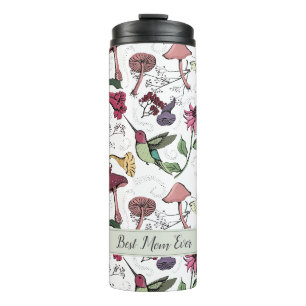 Bouteilles Isothermes Meilleure Maman du Monde Fleur Moderne Colibri