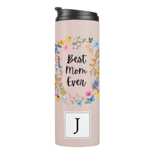 Bouteilles Isothermes Meilleure maman jamais Boho Fleurs sauvages Annive (Tourné sur la droite)