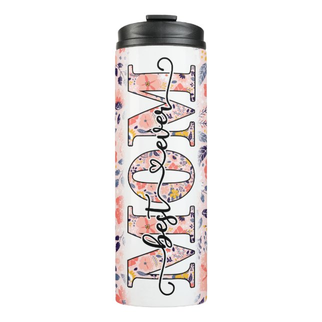 Bouteilles Isothermes Meilleure maman jamais rose florale (Devant)