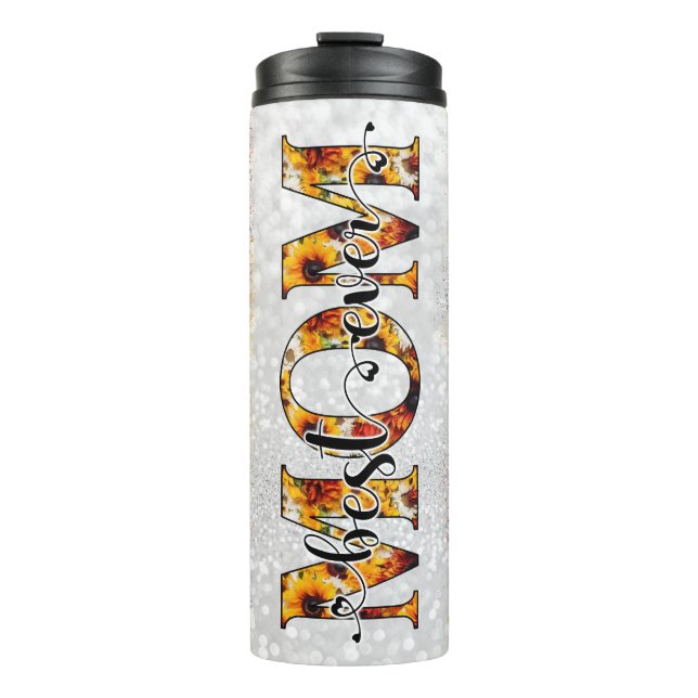 Bouteilles Isothermes Meilleure maman jamais tournesol Floral Tumbler th (Devant)