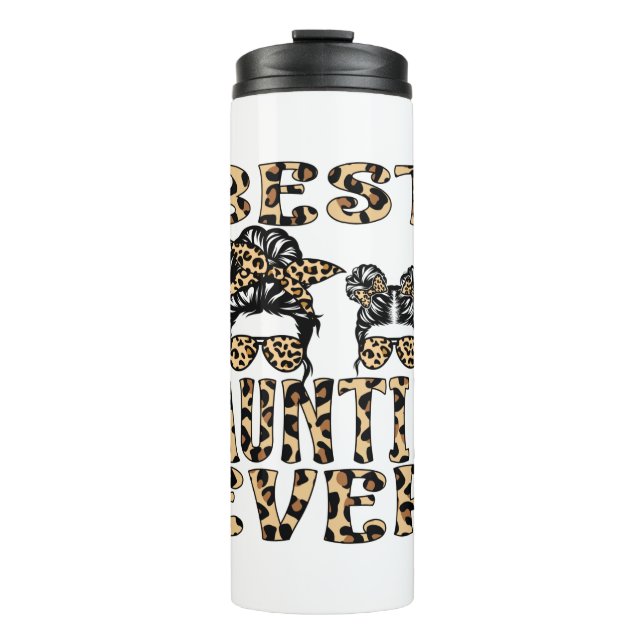 Bouteilles Isothermes Meilleure Tante Jamais Leopard Plaid Fête des Mère (Devant)