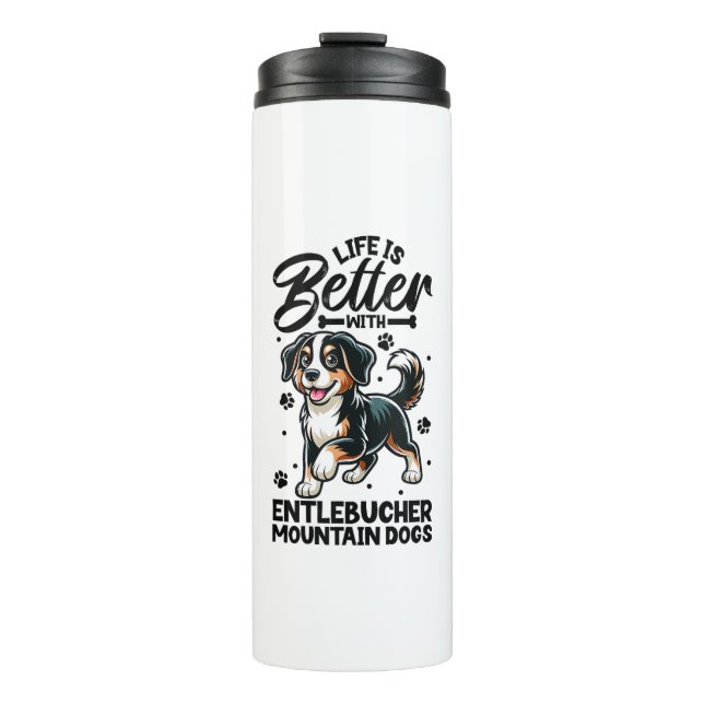 Bouteilles Isothermes Meilleure vie avec Entlebucher Mountain Dog (Devant)