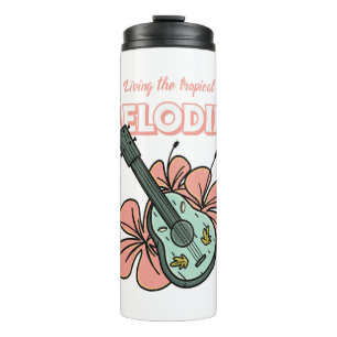 Bouteilles Isothermes Mélodies tropicales Ukulele Floral Art