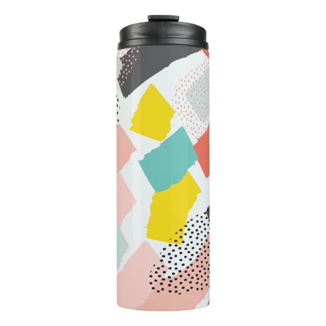 Bouteilles Isothermes Memphis brosse traits : motif vintage. (Devant)
