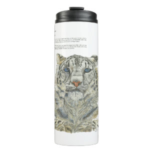 Bouteilles Isothermes Menacée Léopard Neige Peint À La Main