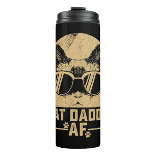 Bouteilles Isothermes Mens Chat Daddy AF Vintage Chat Papa Head Funny